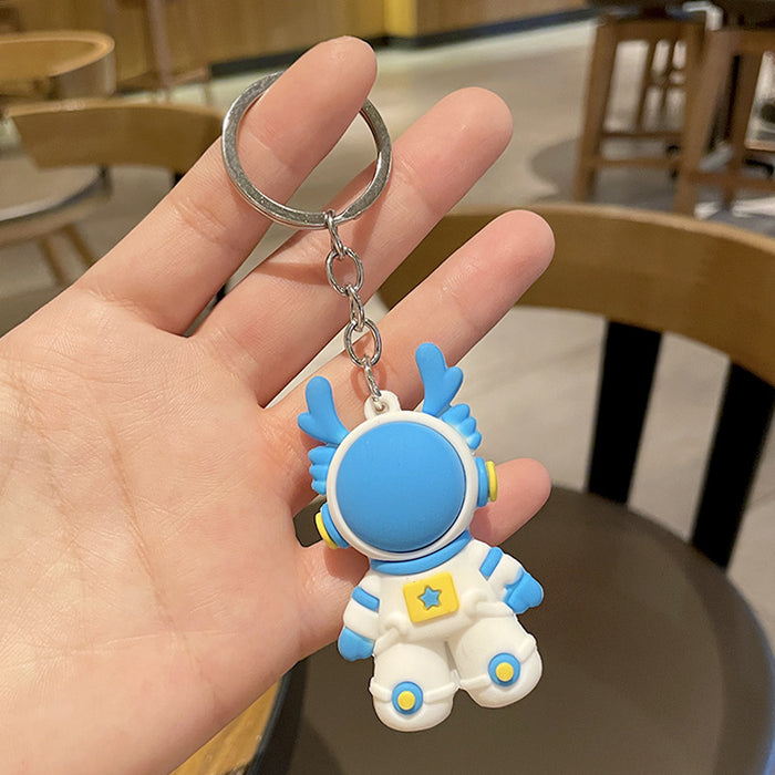 Wholesale Cartoon Space Rabbit Car Keychain Cute Creative Backpack Pendant Astronaut Bag Pendant Small Gift