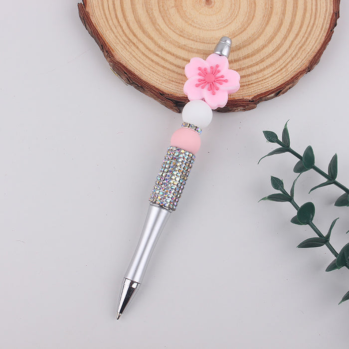 Wholesale Begonia  Silicone Beaded Pen Colorful Plastic Multifunctional Ballpoint Pen Gel Pen