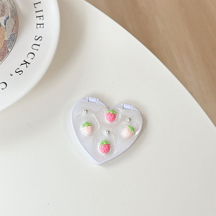 Wholesale Cartoon Cherry Glitter Mirror Phone Stand