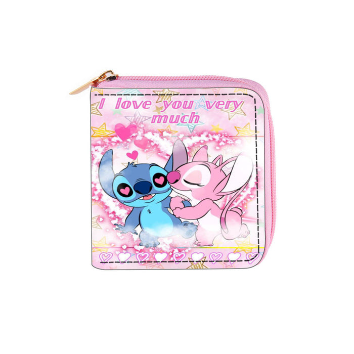 Wholesale Cartoon Stitch PU Short Zipper Small Wallet 0040 Stitch Wallet Clutch JDC-WT-DengX002