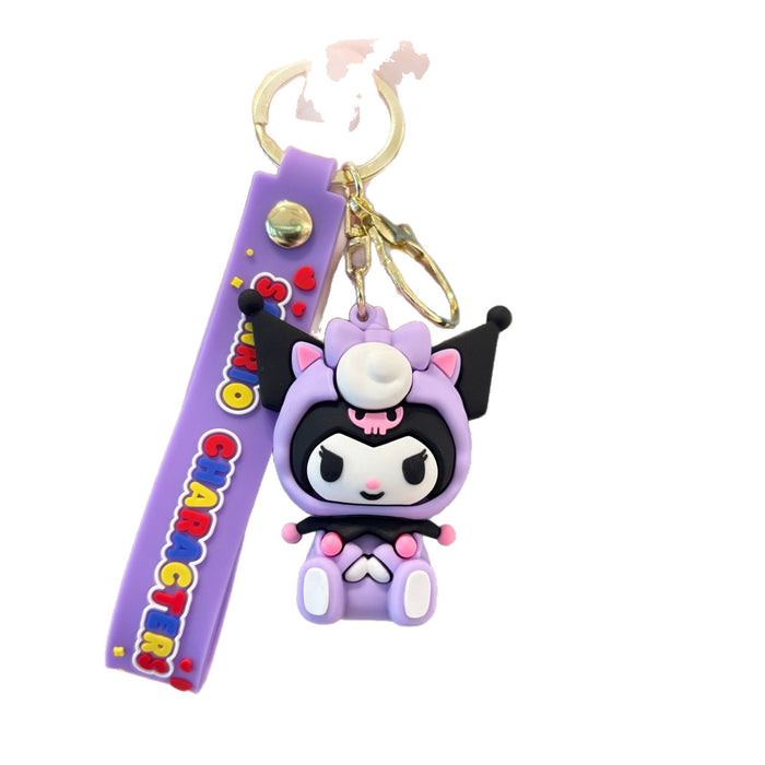 Wholesale 2pcs PVC Cute Cartoon Keychain Stylish Gift for Bag Charm or Car Key Accessory