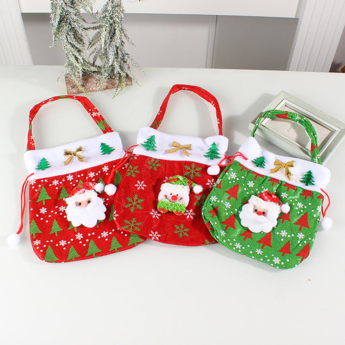 Wholesale Christmas Gift Bag Creative Wedding Decal Handbag Candy Bag Christmas Fabric Red Handbag Gift Bag
