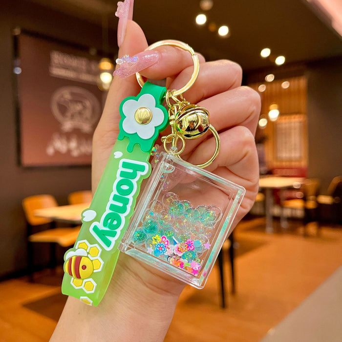 Wholesale Acrylic Quicksand Bottle Oil Keychain JDC-KC-JinM006