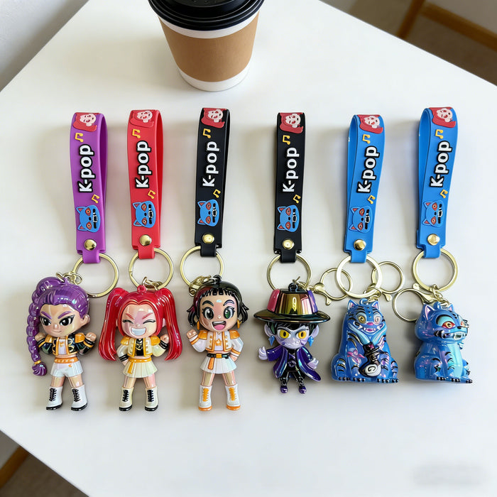 Wholesale KPOP Witch Squad Silicone Keychain Trendy Cartoon Bag Charm Gift MOQ≥3