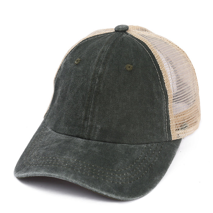 Wholesale  spring and summer washed mesh baseball cap breathable casual mesh cap