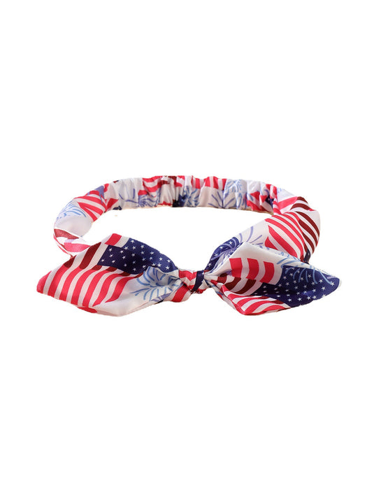 Wholesale 3PCS American Flag Independence Day Rabbit Ears Elastic Headband Bow Fabric Headband JDC-HD-JinZ003