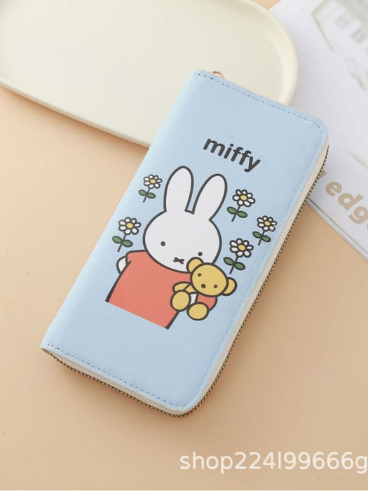 Wholesale PU Leather Cartoon Rabbit Coin Purse Card Holder Wallet Color Block Everyday Fashion Accessory