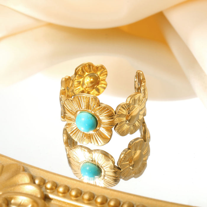 Wholesale Turquoise Personalized Stainless Steel Rings