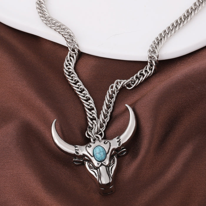 Wholesale cow head pendant metal necklace source
