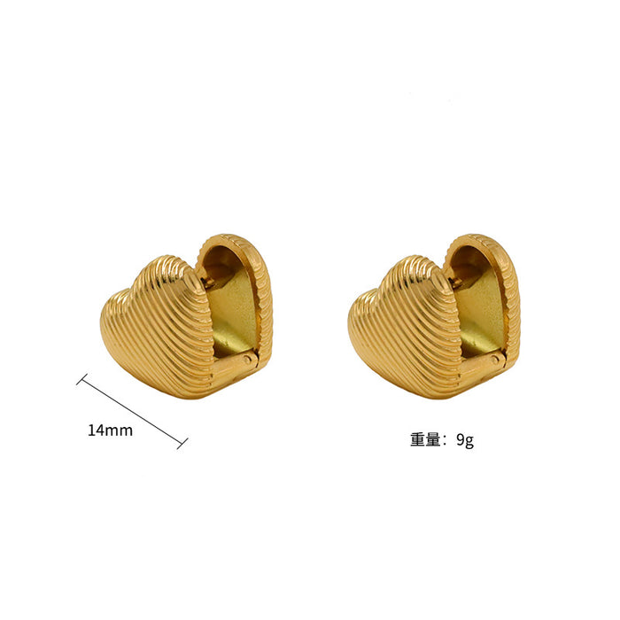Wholesale Geometric Ear Buckle Heart Shaped Shell Earrings