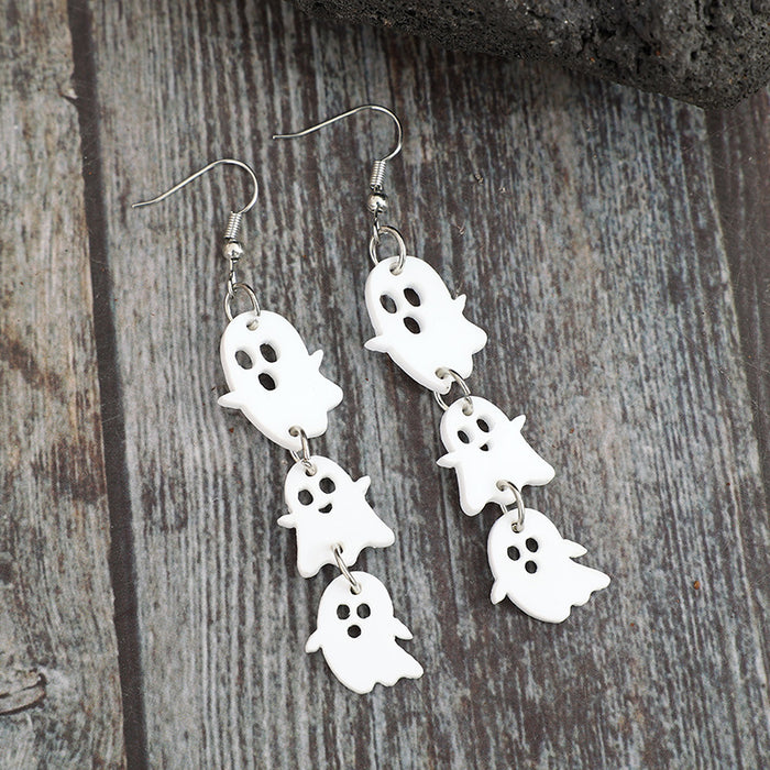 Wholesale Gothic Ghost Three-Piece Acrylic Earrings Jewelry Accessory