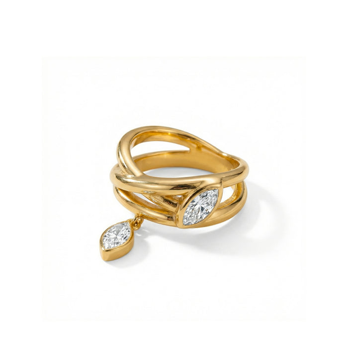 Wholesale Light Luxury Diamond-Embellished Twining Vine Ring