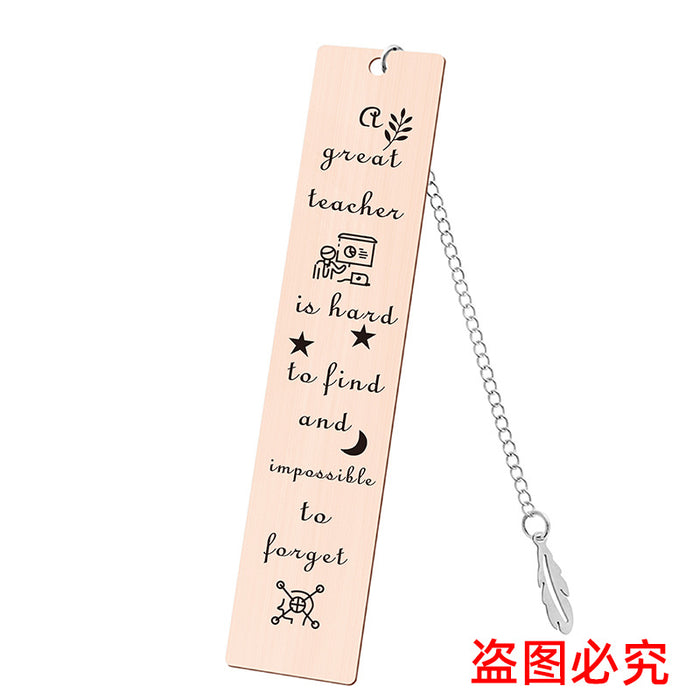 Wholesale Stainless Steel Teacher's Day Bookmark JDC-BM-GangG001