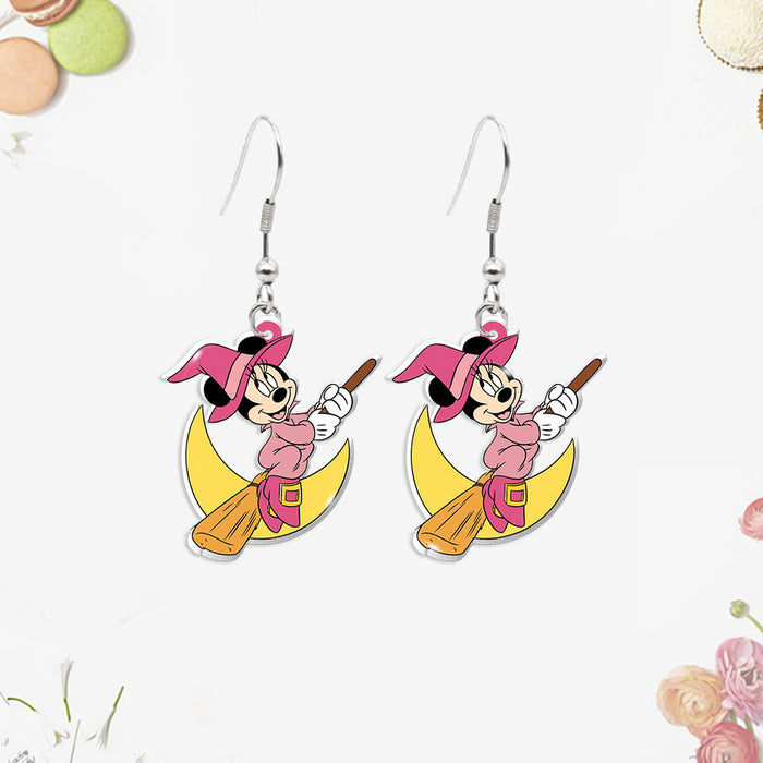 Wholesale  party creative earrings cute asymmetrical acrylic heat shrinkable earrings