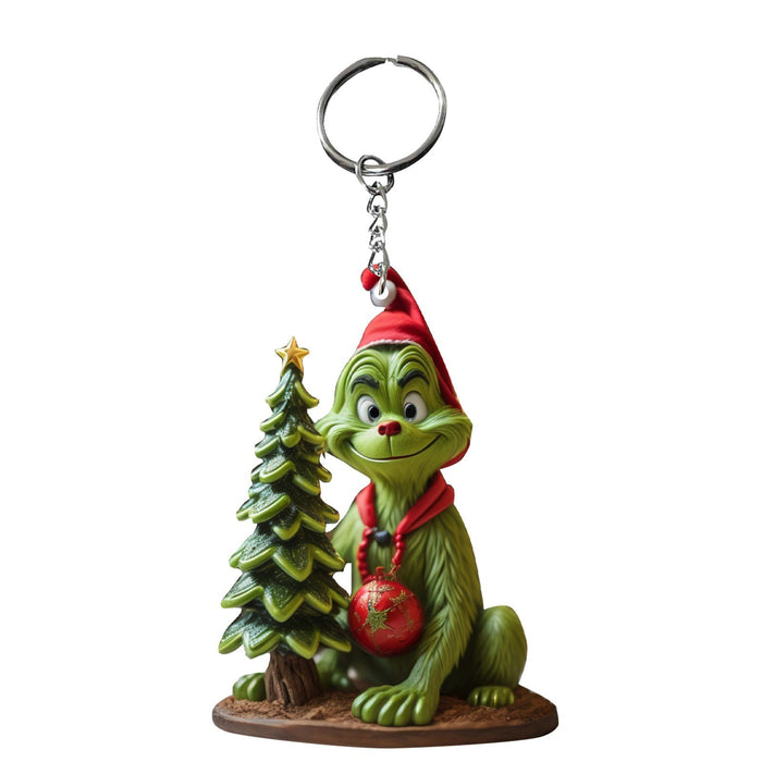 Wholesale Christmas Grinch Creative Acrylic Keychain JDC-KC-SYJ001