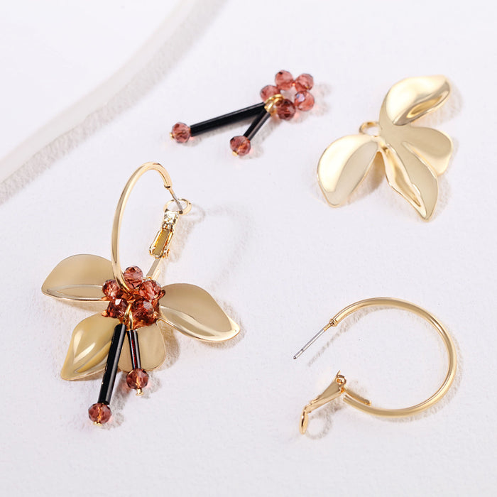 Wholesale Ballet Girl Fashion French Retro Alloy Flower Earrings Light Luxury High Sense Niche Elegant Earrings
