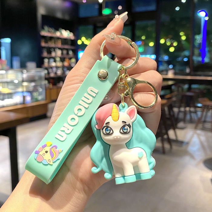 Wholesale Metal Rainbow Unicorn Pony Keychain Stylish Bag Charm For Students Great Gift For Everyday Use