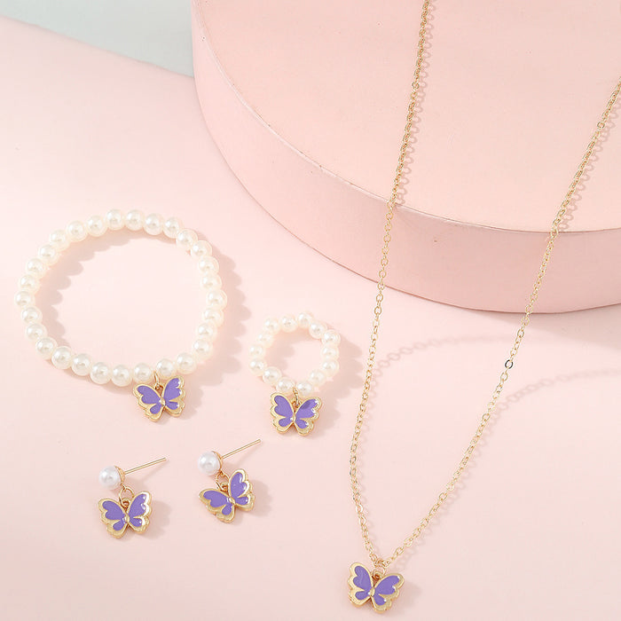 Wholesale Butterfly Non-fading Necklace Set Combination JDC-NE-Zhuoa002