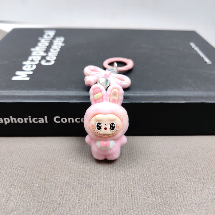 Wholesale Cute Cartoon Flocked bow keychain
