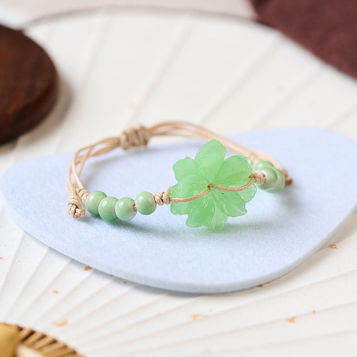 Wholesale Flower Woven Bracelet Ceramic Hand Rope Accessories