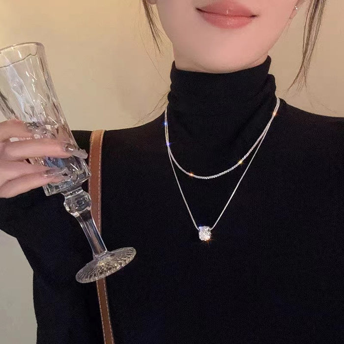 Wholesale Titanium steel necklace, sweater chain, high-end light luxury temperament jewelry accessories