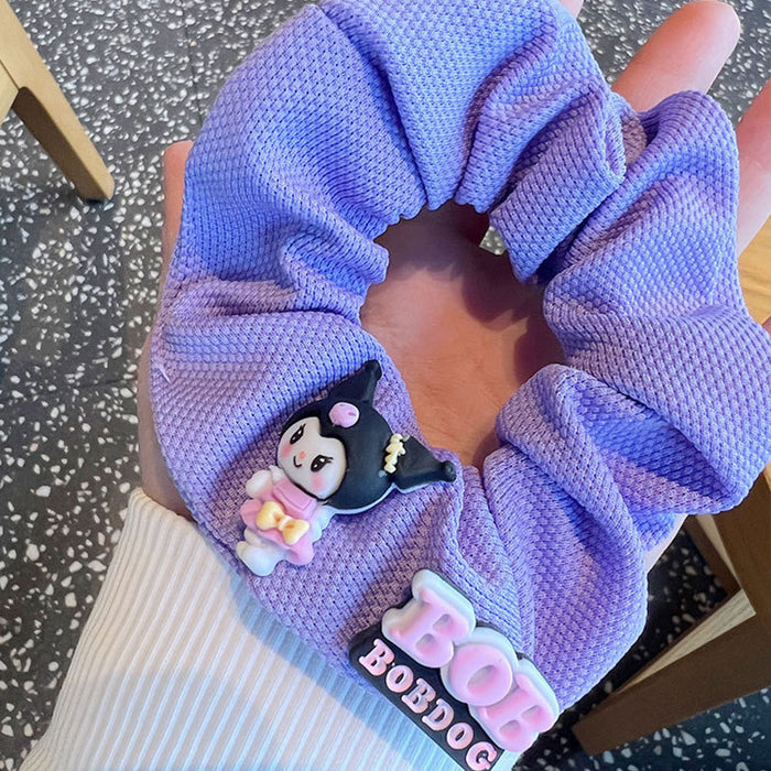 Wholesale Purple scrunchie,  cute cartoon hair tie