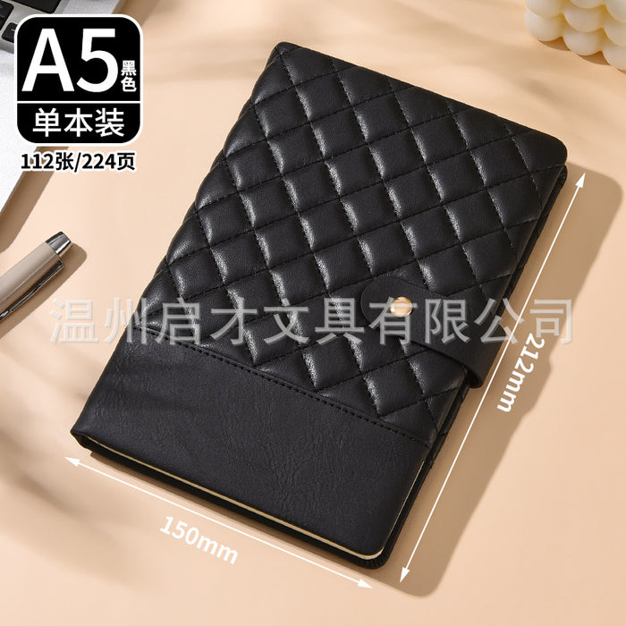 Wholesale Notebook Pu Spliced Rhombus Hand Ledger Creative High-Value Business Notepad