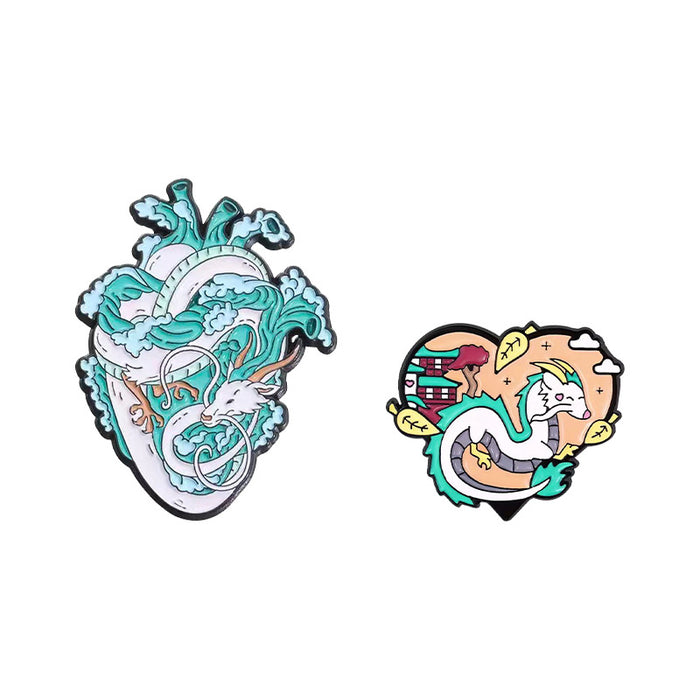 Wholesale Cartoon Blue Heart Enamel Brooch Zinc Alloy Fashion Pin Resale Decorative Accessory MOQ≥2