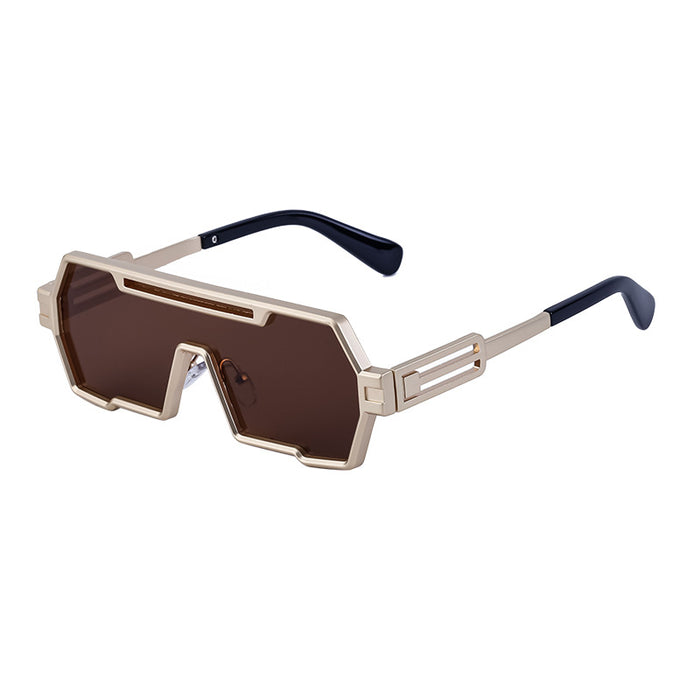 Wholesale Steampunk Sunglasses men's trendy one-piece irregular sunglasses women's  glasses