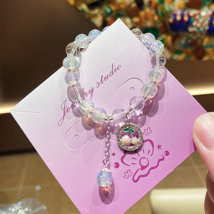 Wholesale Cherry Design Glass Beaded Bracelet Fashion Jewelry Accessory MOQ≥3