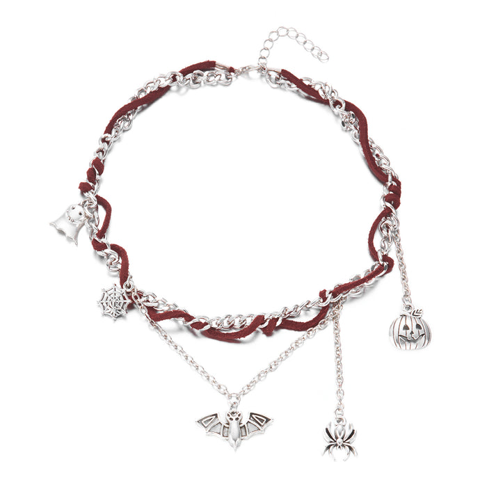 Wholesale  Necklace Women Pumpkin Ghost Bat  Combination Bracelet Horror Jewelry Set