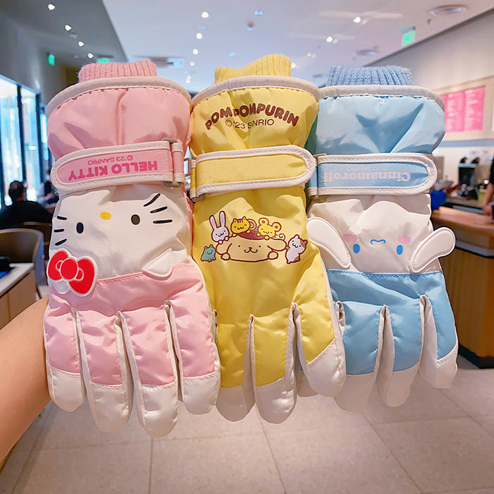 Wholesale Cartoon Windproof and Antifreeze Fleece-Lined Gloves