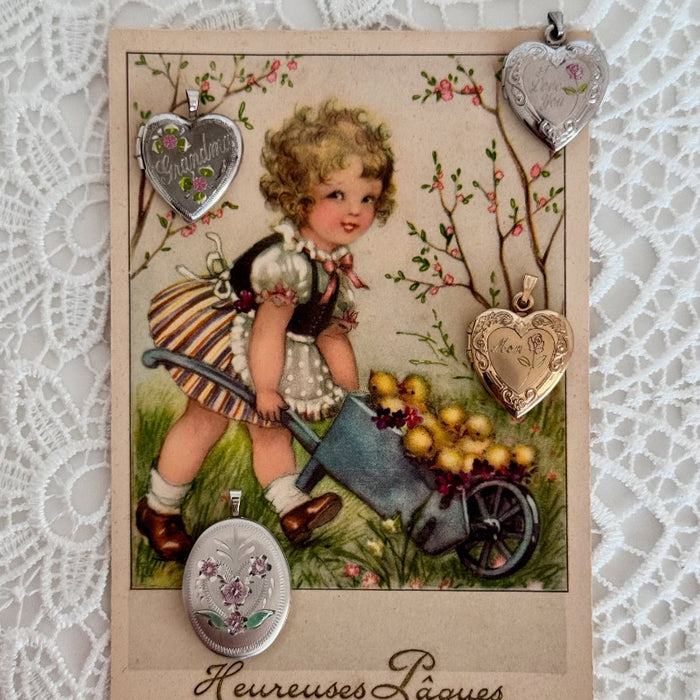 Wholesale Heart-Shaped Oval Pattern Lettering Retro Multi-Style Photo Box Necklace