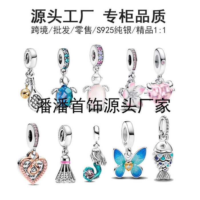 Wholesale Silver Pendant Flower Loose Bead Accessories JDC-BDS-JYY005