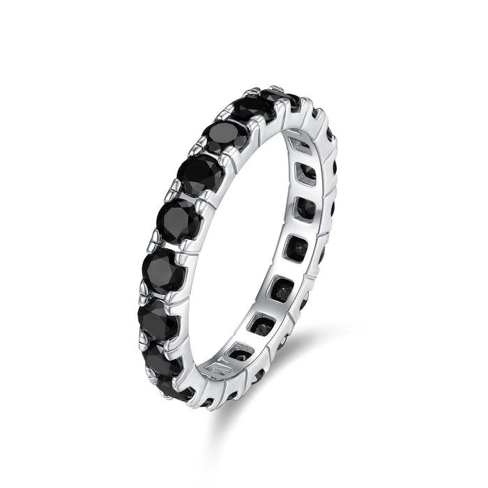 Wholesale Mozambique diamond ring, simple and high-end diamond lined ring, silver and platinum women's ring