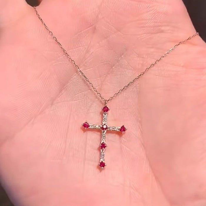 Wholesale Temperament multi-layer pearl cross necklace