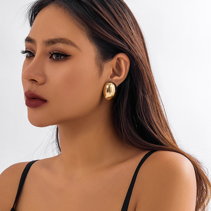 Wholesale Exaggerated waterdrop flower punk metal earrings, sun niche rhinestone earrings