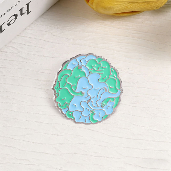 Wholesale Zinc Alloy Enamel Brooch Abstract Embracing Crowd Art Everyday Chic Accessory