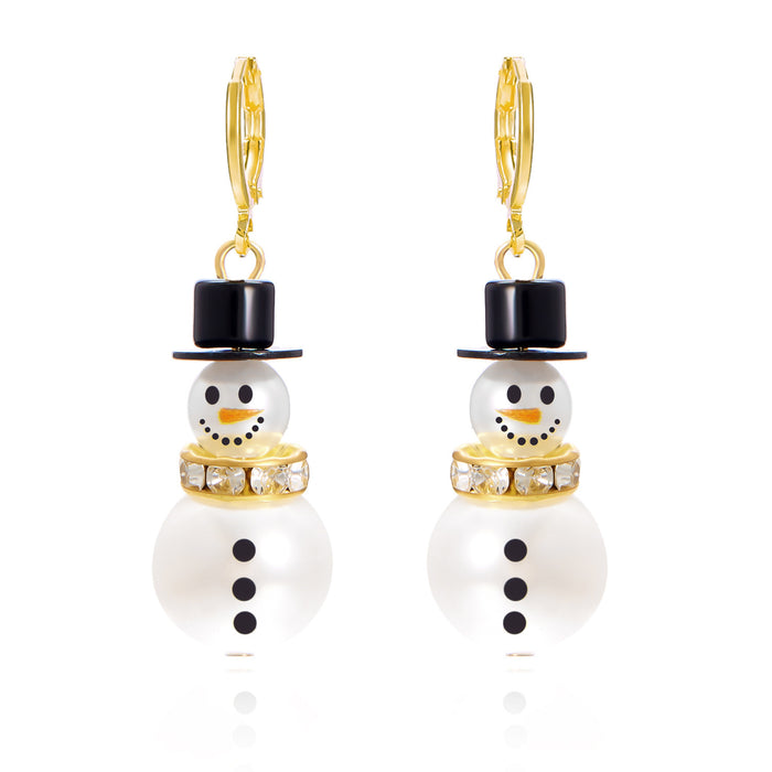 Wholesale New style Christmas earrings with diamonds,  snowflakes,  pearls,  hats,  snowman earrings for women