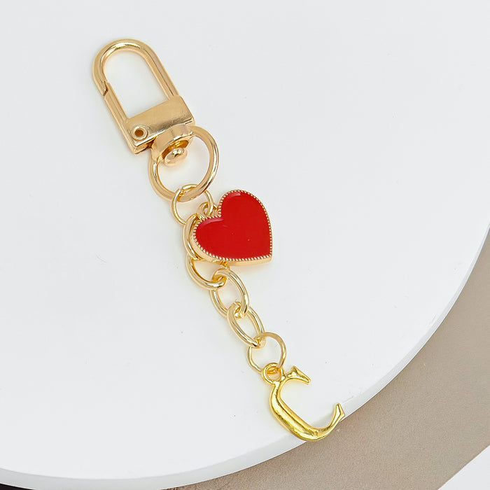 Wholesale 26-letter heart pendant Valentine's Day keychain