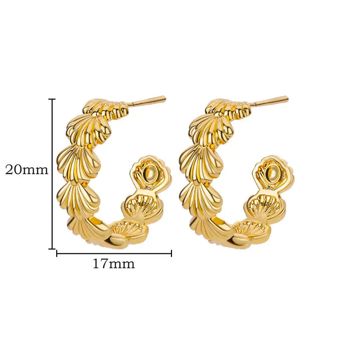 Wholesale Stainless Steel Shell Earrings Imitation Pearl Earrings