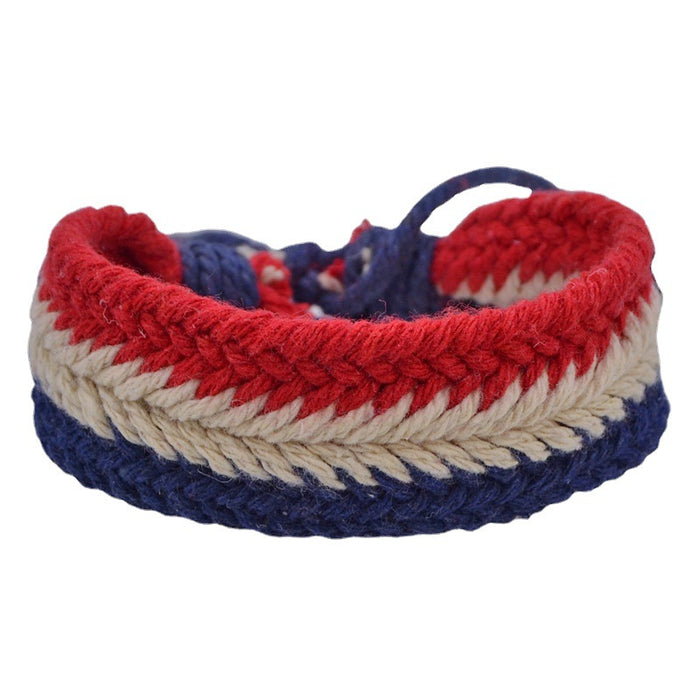 Wholesale Cotton and Linen Contrasting Color Woven Bracelet JDC-BT-QianY006