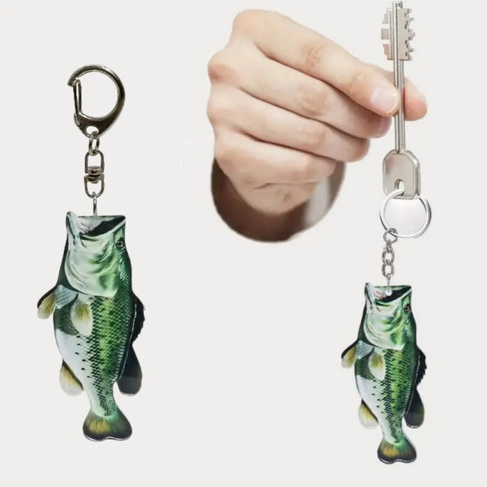 Wholesale Acrylic Bass Fishing Enthusiast Keychain JDC-KC-HuiWen011