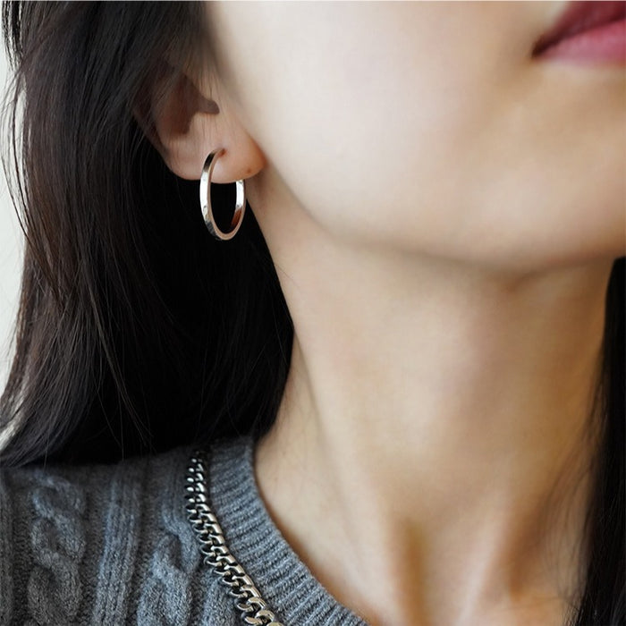 Wholesale Circle Earrings Trendy  Simple Pure Ear Jewelry Niche Design Sensibility Earrings