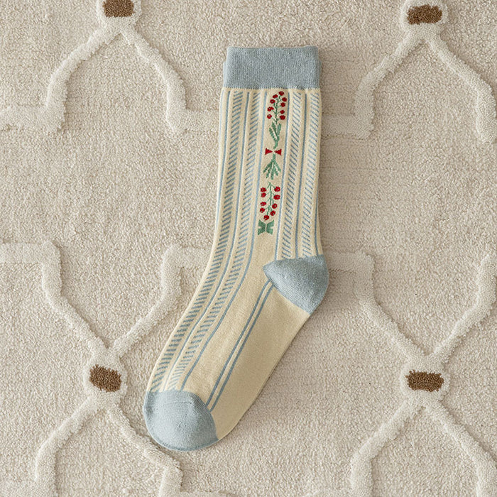 Wholesale Thick socks, mid tube stacking socks, thick retro cotton socks