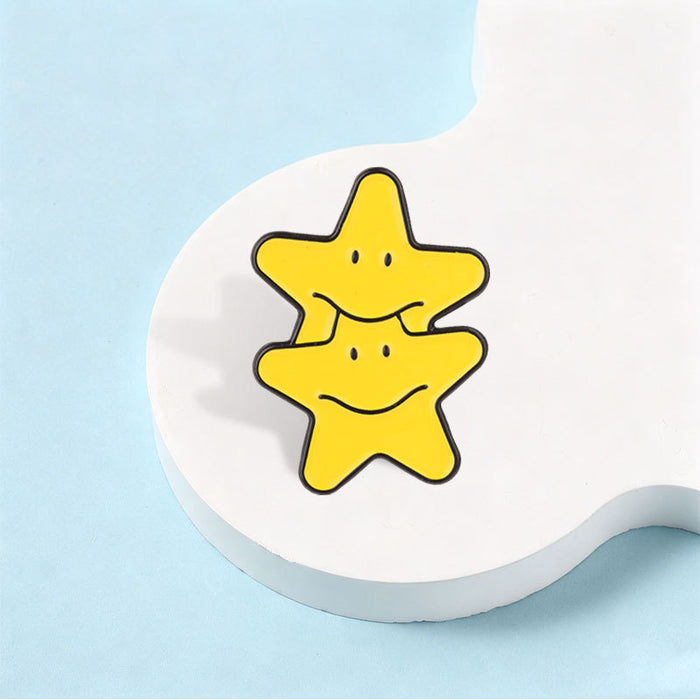 Wholesale Yellow Star Enamel Metal Brooch Cartoon Pin For Bags Clothing Jewelry Accessory