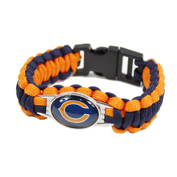 Wholesale  Football Team Woven Bracelet Outdoor Lifesaving Bracelet