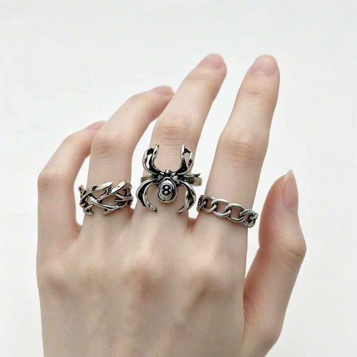 Wholesale  Skull  Ring Set Vintage Hip Hop Punk Style Men S Jewelry Accessory