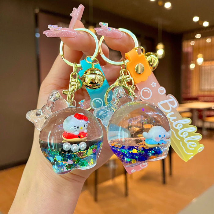 Wholesale Acrylic Cartoon Quicksand Bottle Keychain JDC-KC-JinM008