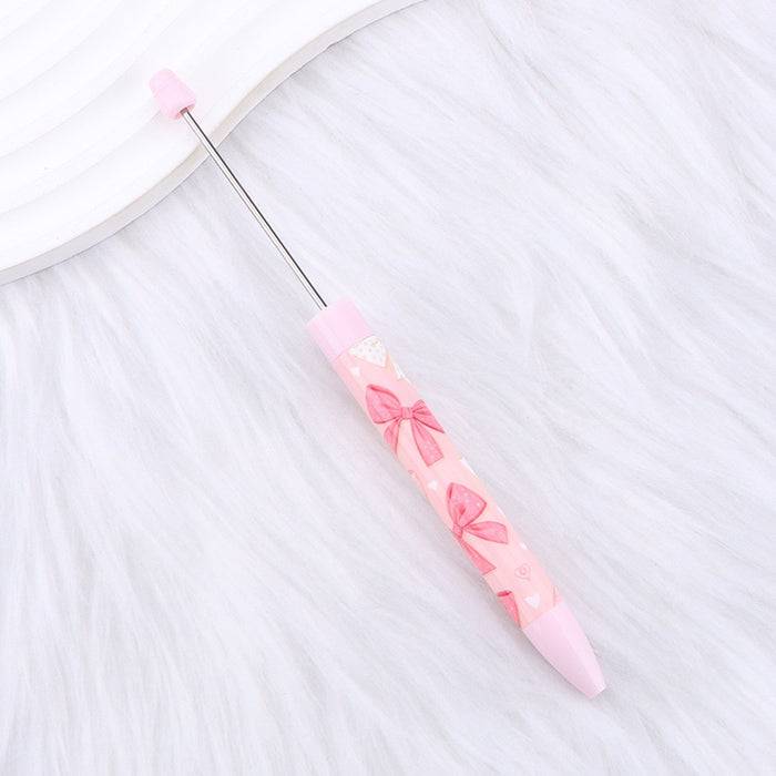 Wholesale DIY Butterfly Beaded Pen Cute Pink Ballpoint minimum quantity: 2